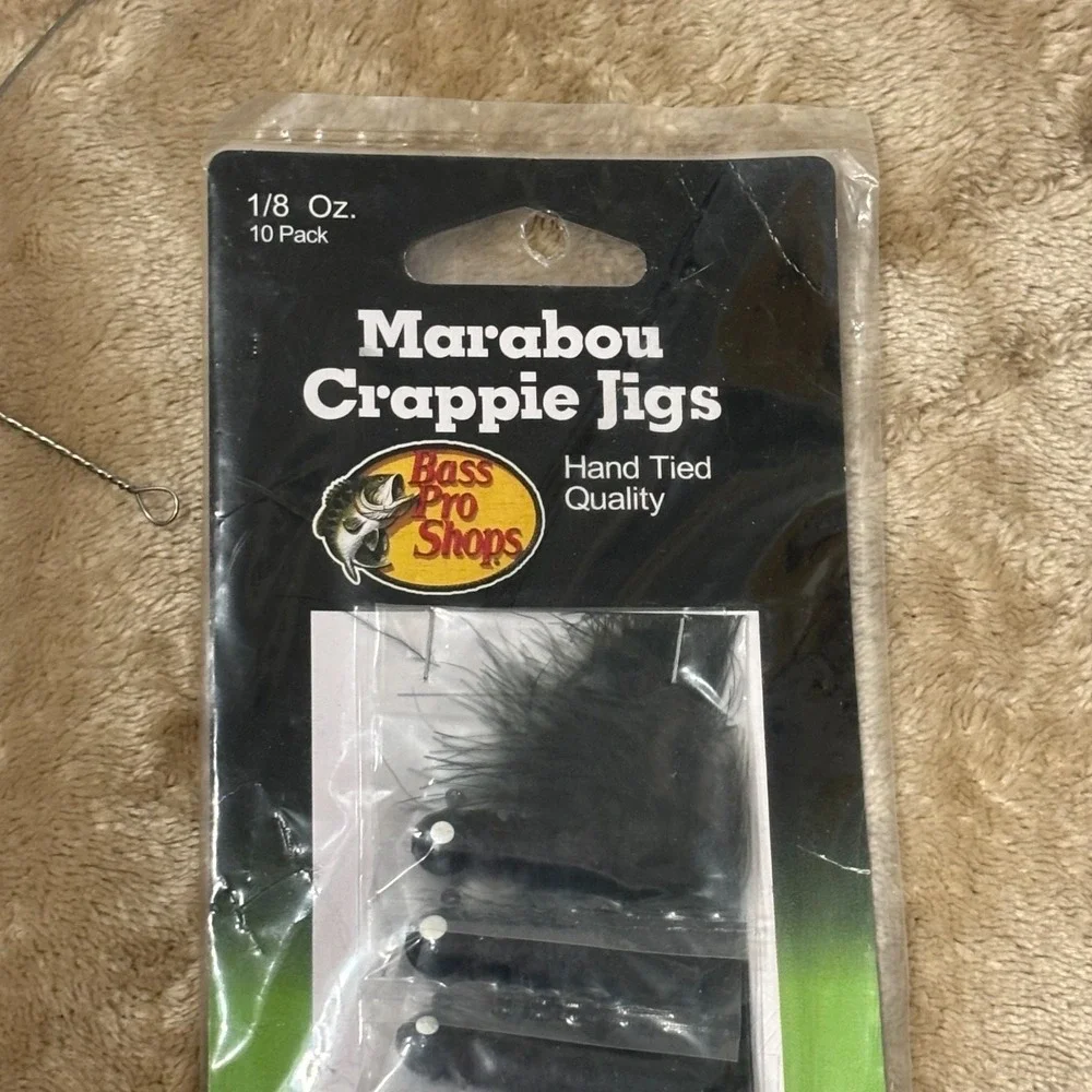 Bass Pro Shops Crappie Fishing Lot – Marabou Jigs + 2 Wire Spinner Rigs